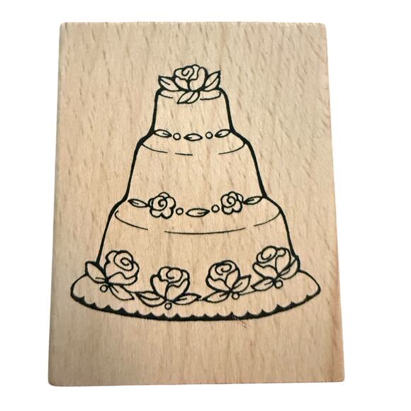 Greenbrier 3 Tier Wedding Cake 849609 Rubber Stamp - Picture 1 of 3